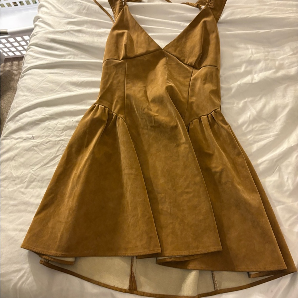 Coastal Cowgirl Free People Tan Dress- Suede
